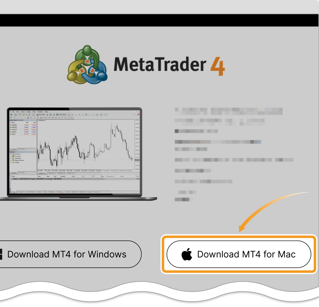 Mac版MT4のダウンロードリンクをクリック