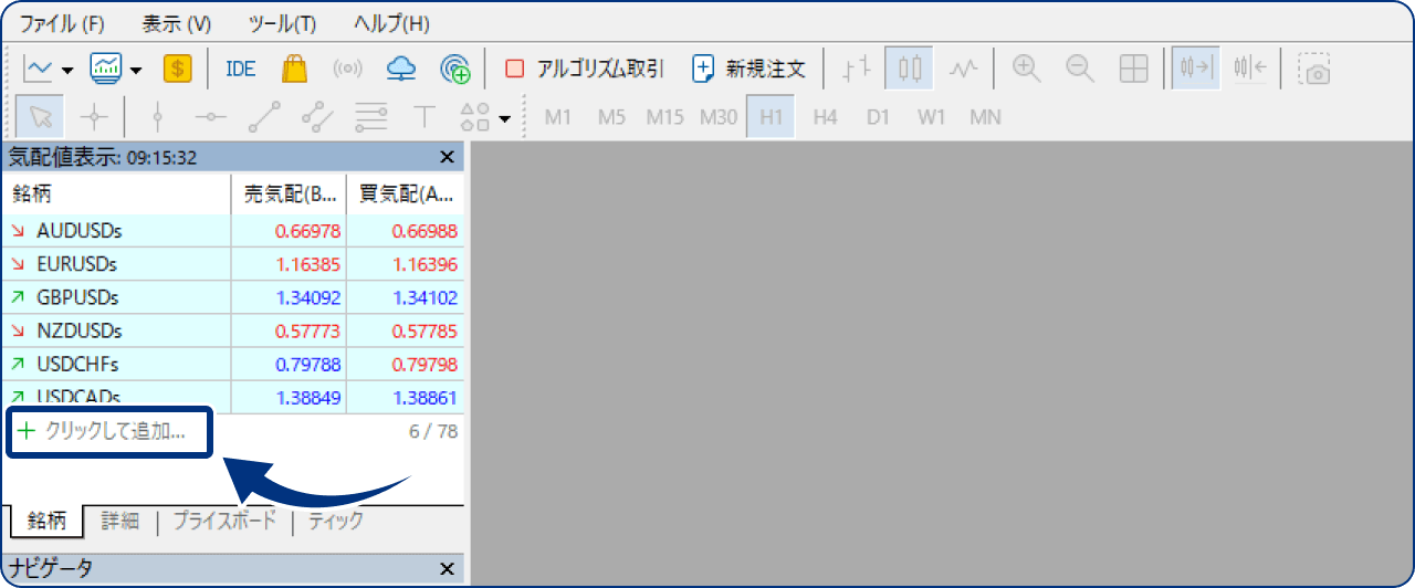 銘柄名を直接入力して表示する