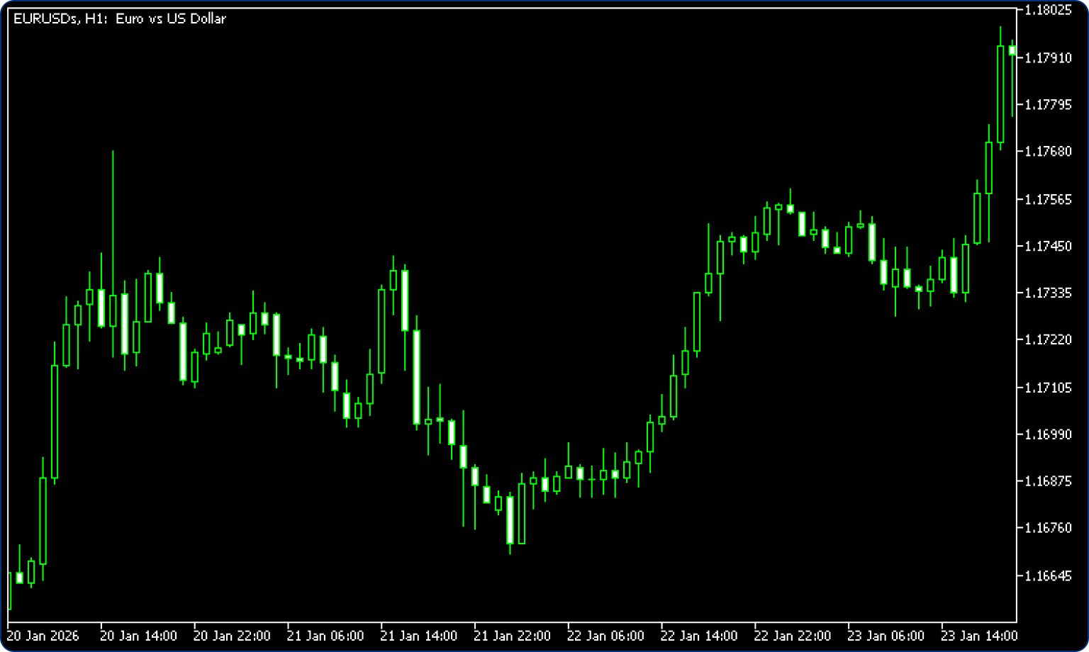 作業中のチャート（可視範囲）を選択した場合