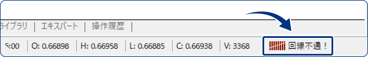 MT4へログインが完了していない